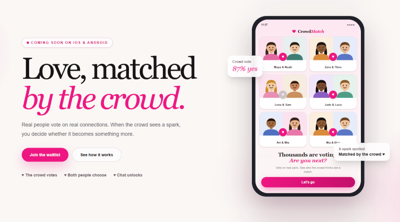 CrowdMatch Opens Waitlist for Crowd-Based Dating App