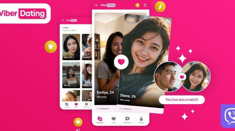 Viber Dating app showing dating profiles, likes and matches